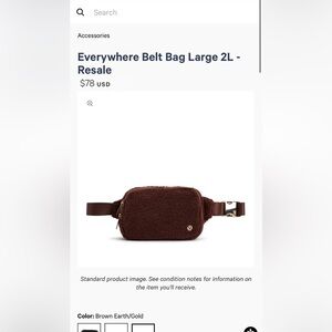 NWT LULULEMON BROWN SHERPA BELT BAG